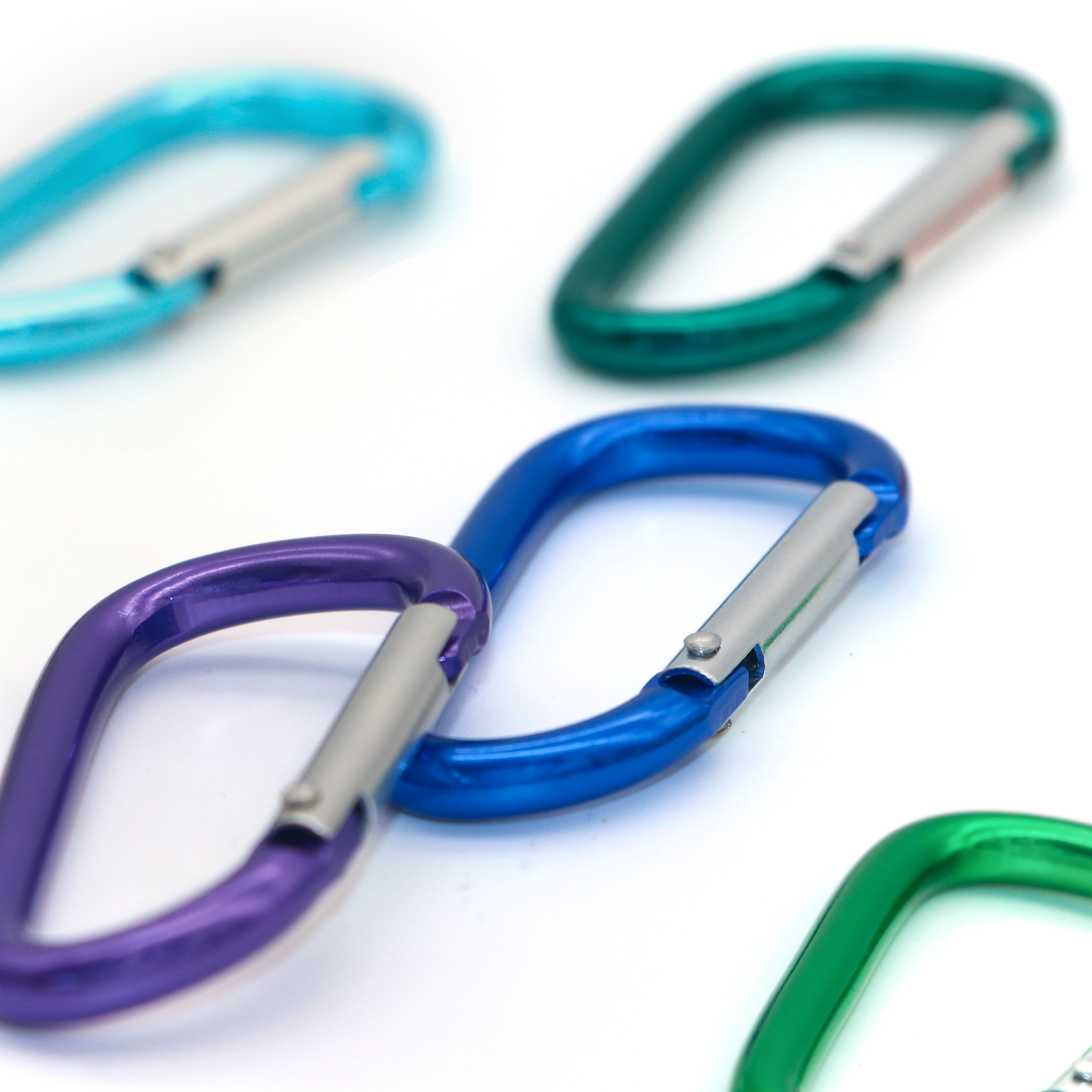 Langlebiges und verbessertes Design – 3-Zoll-Aluminium-D-Ring-Karabiner-Clip-Set für Outdoor-Camping und die Verwendung als Schlüsselbund