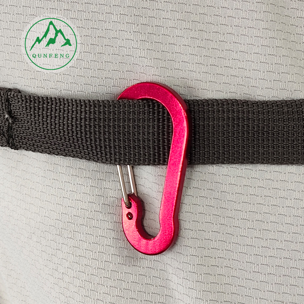 Kürbisförmige Aluminiumlegierung Stahldrahtkarabiner-Rucksackschnalle Flach Metall Schnappschnalle