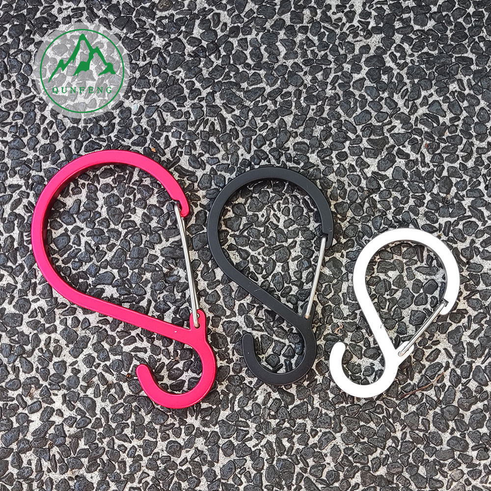 S-förmiger Drahtkarabiner Wild Camping Zelt Rucksack Haken Spezielle Federschnalle