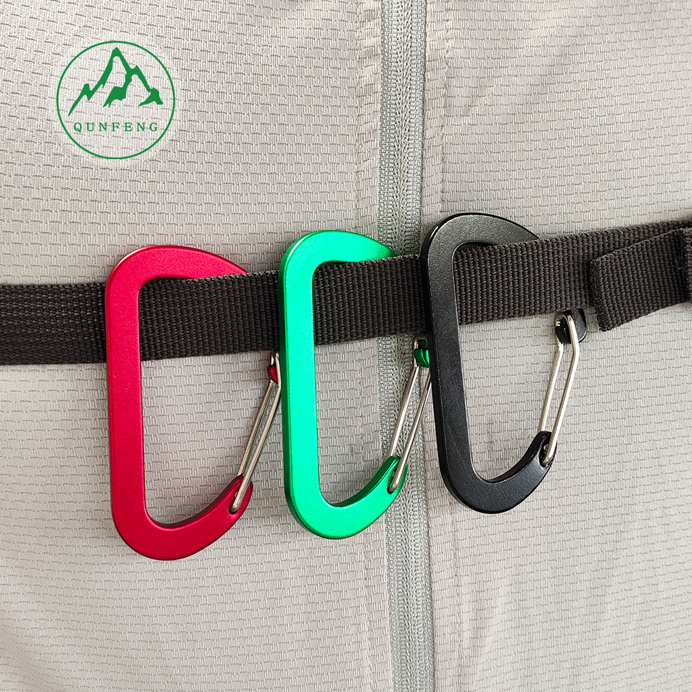 D-förmige Aluminiumlegierung Drahtschnalle Aluminium Flat Rucksack Schnalle Outdoor Camping Lampe Haken