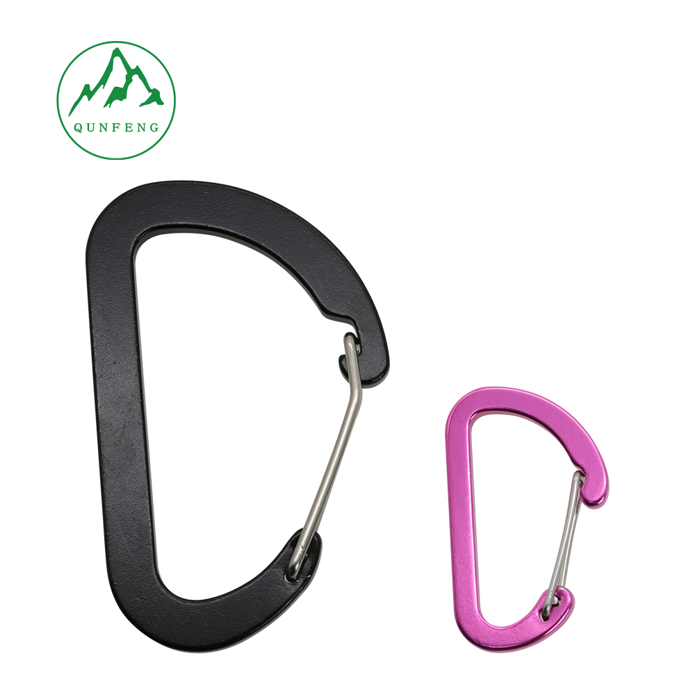 D-förmige Aluminiumlegierung Drahtschnalle Aluminium Flat Rucksack Schnalle Outdoor Camping Lampe Haken