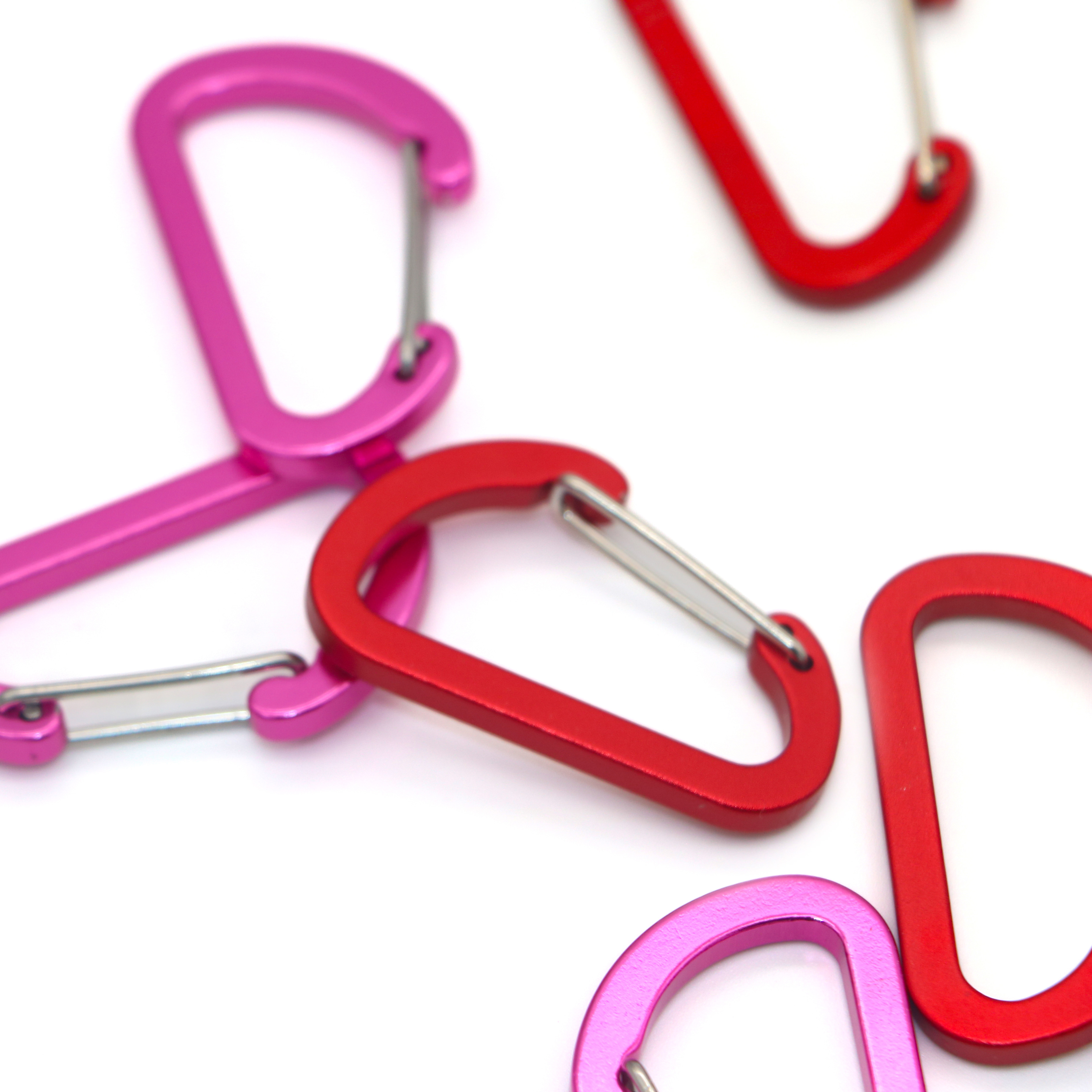 Mehrzweck-Karabiner-Clips zum Angeln, 10 Stück, 6,9 cm, kleine Karabiner-Clips, Mini-Schlüsselanhänger, Aluminium-Caribeaner-Clip