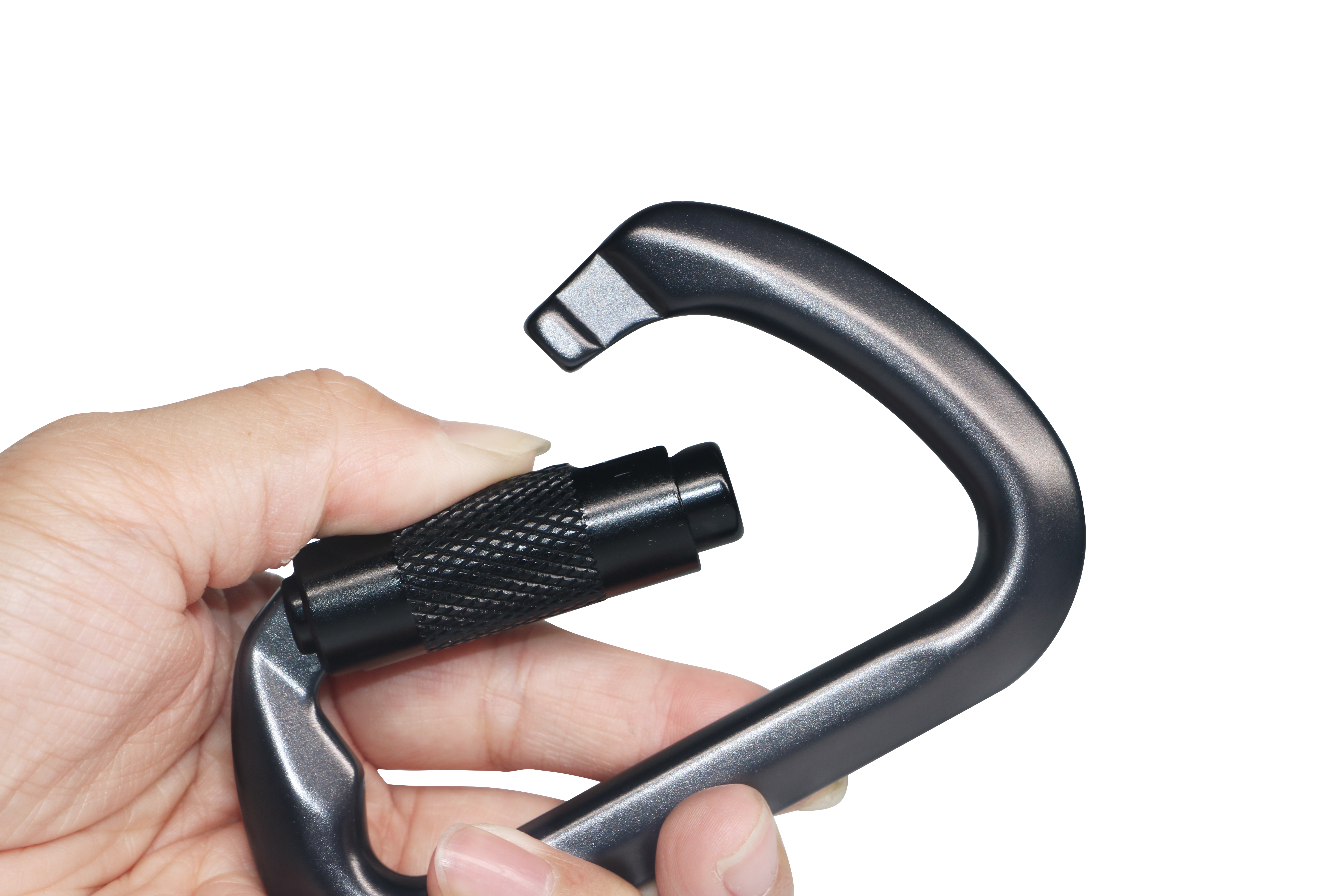 Robuster Karabiner-Clip – 30 kN (6600 lbs) Tragfähigkeit, 112,5 cm (3 Zoll) großer, leichter Aluminium-Karabiner mit Schlüsselanhänger-Hakenring