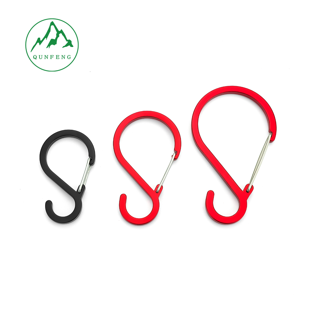 S-förmiger Drahtkarabiner Wild Camping Zelt Rucksack Haken Spezielle Federschnalle