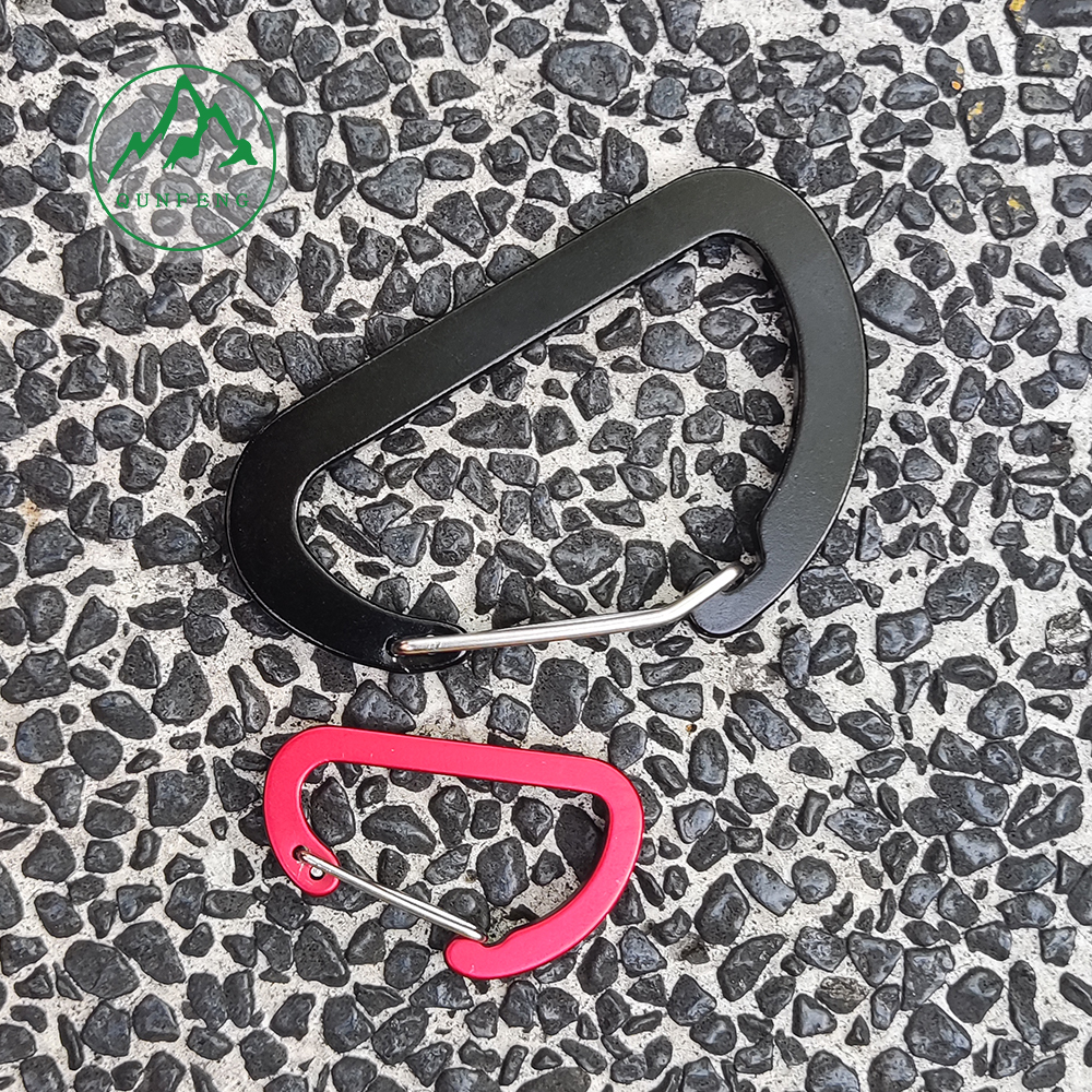 D-förmige Aluminiumlegierung Drahtschnalle Aluminium Flat Rucksack Schnalle Outdoor Camping Lampe Haken