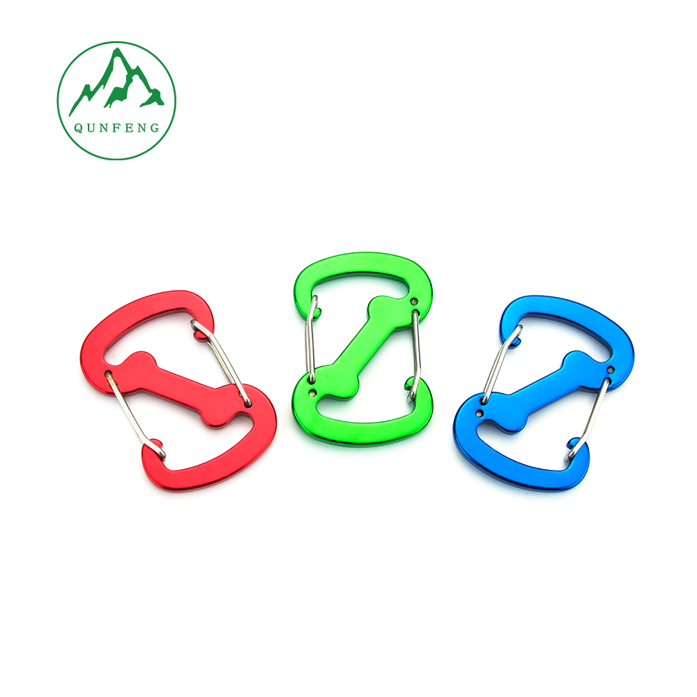 Z-förmige Aluminiumlegierung Stahldrahtkarabiner Outdoor-Kochgeschirr Haken Reise-Rucksack Drahtschnalle