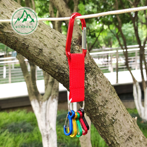 Aluminiumlegierung Carabiner Set Outdoor Camping Wire -Haken -Gurtband mit Keychain Rucksack Hook