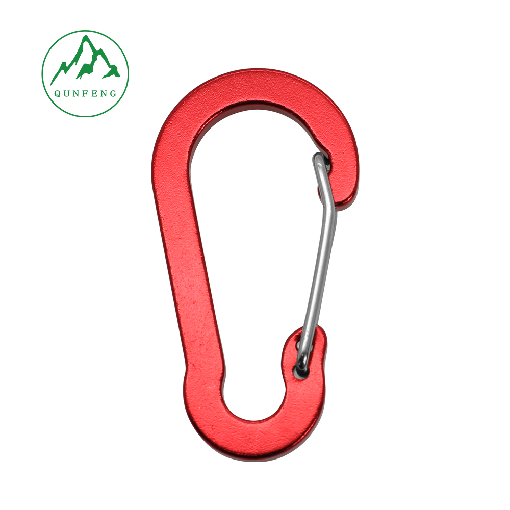 Kürbisförmige Aluminiumlegierung Stahldrahtkarabiner-Rucksackschnalle Flach Metall Schnappschnalle