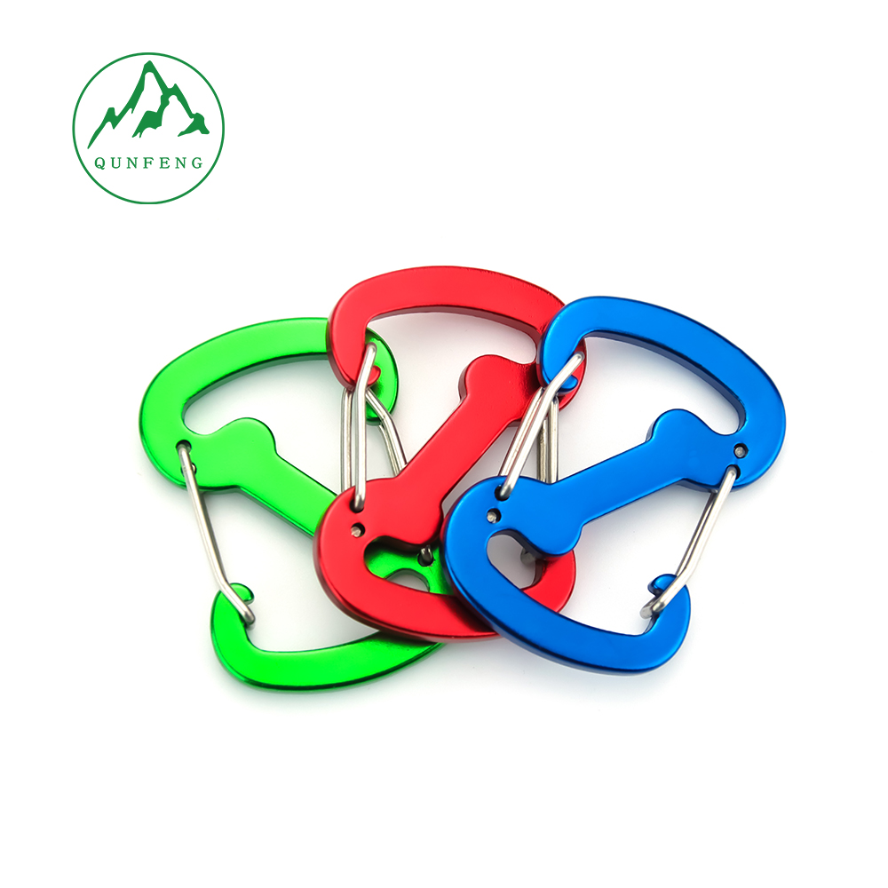 Z-förmige Aluminiumlegierung Stahldrahtkarabiner Outdoor-Kochgeschirr Haken Reise-Rucksack Drahtschnalle