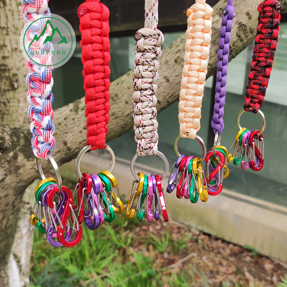 Anti-Lost-Armband Set mit Drahtschnalle Gurtbing S-förmiger Stahldrahtkarabiner-Set tragbarer Schlüsselhaken