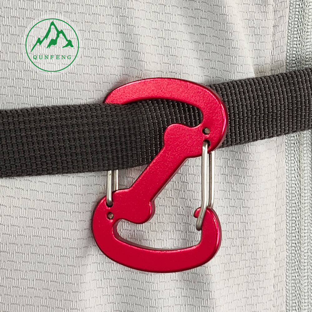 Z-förmige Aluminiumlegierung Stahldrahtkarabiner Outdoor-Kochgeschirr Haken Reise-Rucksack Drahtschnalle