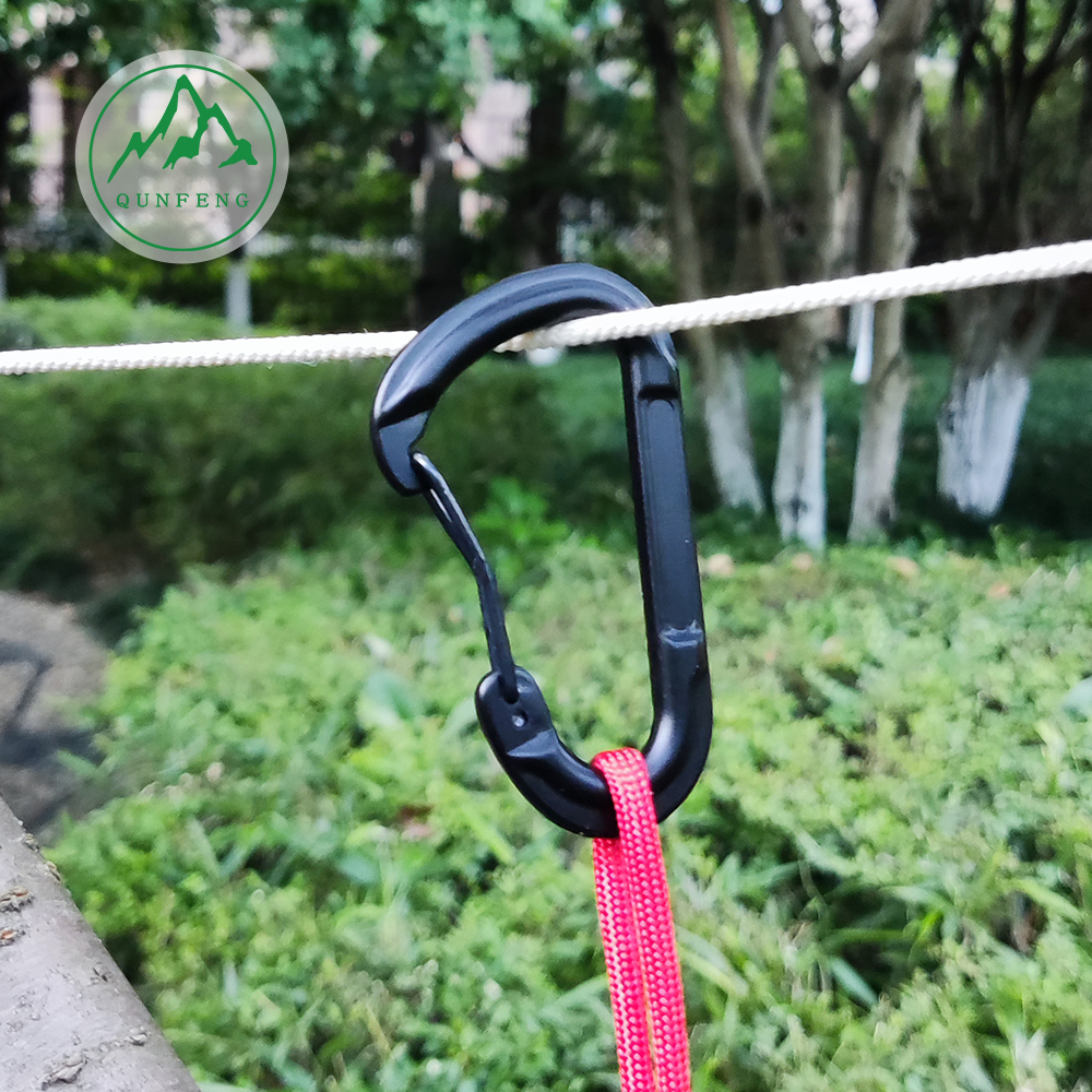 D-förmige gebogene Stangendrahtschnalle im Freien Aluminium Carabiner Travel Rucksack Schnalle Spezialform