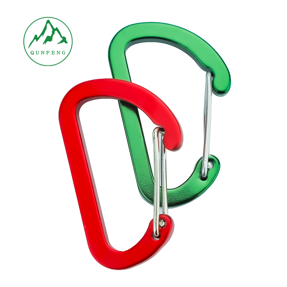 D-förmige Aluminiumlegierung Drahtschnalle Aluminium Flat Rucksack Schnalle Outdoor Camping Lampe Haken