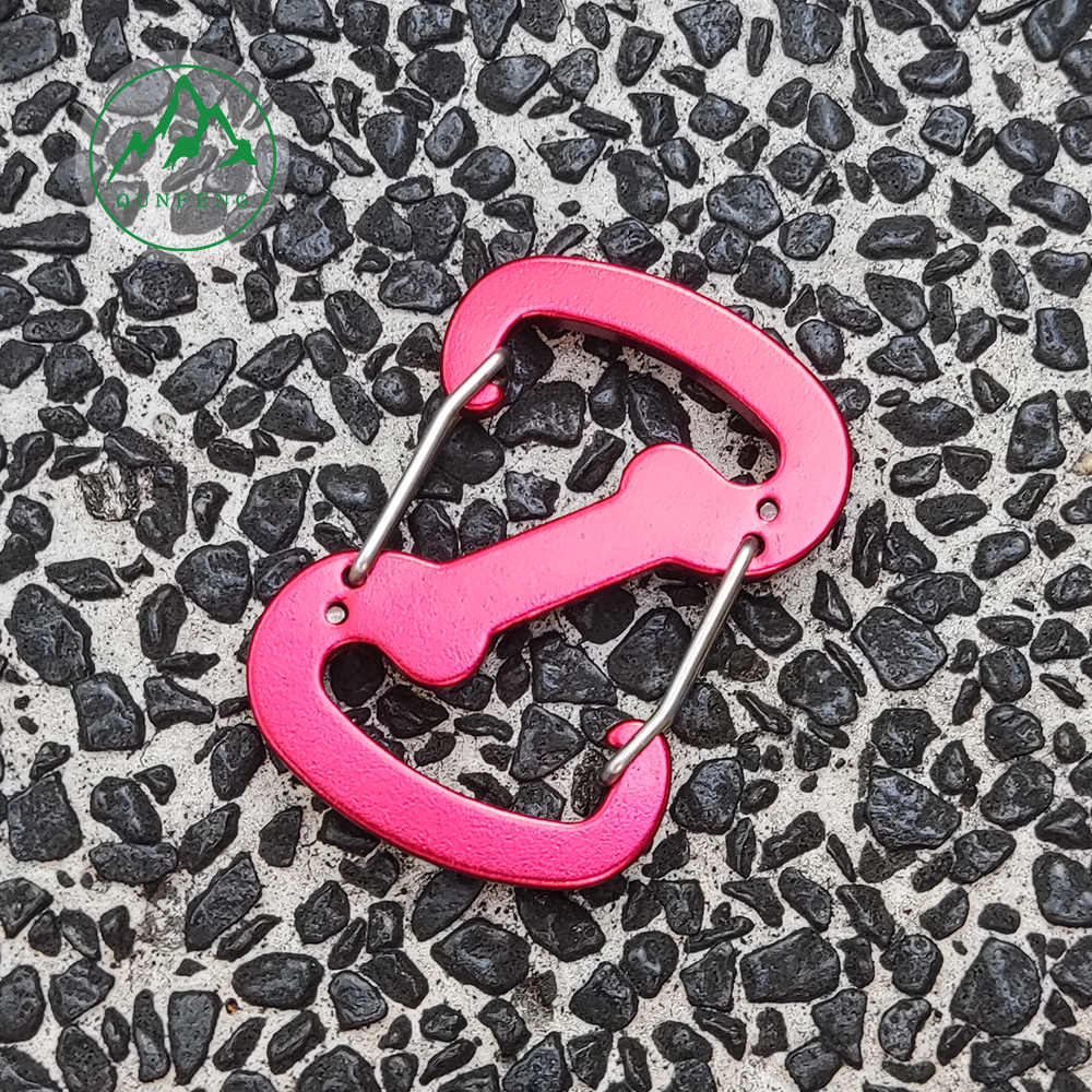 Z-förmige Aluminiumlegierung Stahldrahtkarabiner Outdoor-Kochgeschirr Haken Reise-Rucksack Drahtschnalle